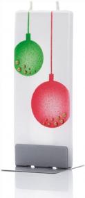 img 4 attached to Hand Painted Flatyz Christmas Candles In Red And Green Ornament Design - Decorative Candle Gifts For Men And Women, 6 Inches