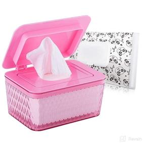 img 4 attached to 🐼 Umtiti Wipes Dispenser & Wipes Pouch/Tissue Bag: Secure Moisture Seal, Freshness Preserving Design, Non-Slip Rubber Feet, Dustproof Container - PK+Panda