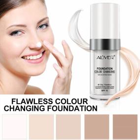 img 2 attached to 2Pcs Color Change Foundation, Makeup Flawless Concealer Cover Cream, Жидкая основа для теплого тона кожи
