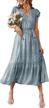 women's off-shoulder ruffle party maxi dress with side split for beach logo
