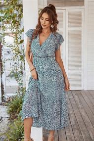img 3 attached to Women'S Off-Shoulder Ruffle Party Maxi Dress With Side Split For Beach