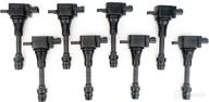 🧯 ignition coil pack set of 8 for nissan/infiniti vehicles (2004-2007) - armada, titan, pathfinder, qx56 - replaces 22448-7s015, e1010 логотип