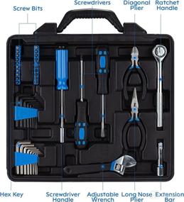 img 1 attached to 🔧 Cartman 122-Piece Auto Tool Accessory Set: Complete Electric Tool Kit with Drive Socket and Socket Wrench Sets - Blue