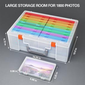 img 3 attached to Organize Your Memories With Barhon'S Rainbow Photo Storage Box - 18 Inner Seed Storage Organizer For 4X6 Pictures