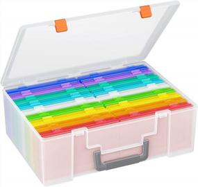 img 4 attached to Organize Your Memories With Barhon'S Rainbow Photo Storage Box - 18 Inner Seed Storage Organizer For 4X6 Pictures