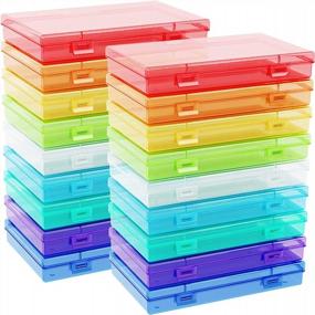 img 2 attached to Organize Your Memories With Barhon'S Rainbow Photo Storage Box - 18 Inner Seed Storage Organizer For 4X6 Pictures