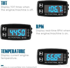 img 3 attached to 🕒 Runleader LED Engine Hour Meter with RPM, Temperature Display, Maintenance Reminder - External Powered Operating for Lawn Mower, Generator, Dirtbike, Paramotor, Outboard Motor, Marine Compressor