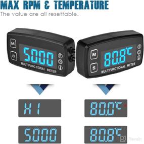 img 1 attached to 🕒 Runleader LED Engine Hour Meter with RPM, Temperature Display, Maintenance Reminder - External Powered Operating for Lawn Mower, Generator, Dirtbike, Paramotor, Outboard Motor, Marine Compressor