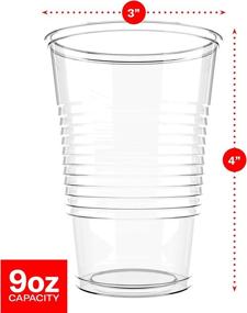 img 2 attached to 🥤 Whell's 100 Pack Disposable Plastic Cups - 9 Oz. Clear Tumblers for Parties, Events, and More - BPA Free Single Use Drinkware for Juice, Soda, Beer, Water - Versatile and Convenient