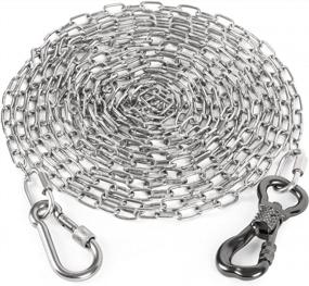 img 4 attached to Ultimate Outdoor Pet Protection: Tresbro 15FT Heavy Duty Stainless Steel Dog Chains With Swivel Hook And Chew Proof Design