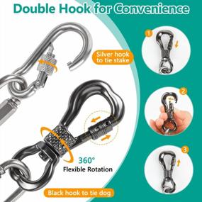 img 3 attached to Ultimate Outdoor Pet Protection: Tresbro 15FT Heavy Duty Stainless Steel Dog Chains With Swivel Hook And Chew Proof Design