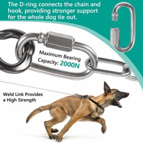 img 1 attached to Ultimate Outdoor Pet Protection: Tresbro 15FT Heavy Duty Stainless Steel Dog Chains With Swivel Hook And Chew Proof Design