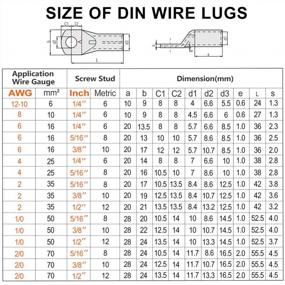 img 2 attached to Pack Of 4 AIRIC Heavy Duty Copper Lugs For 2/0 AWG Cable With 1/2" Stud (M12) - UL Listed Battery Lugs With Ring Terminal Connectors (DIN 46235)