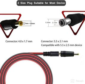 img 3 attached to 🔌 High-Quality DC Car Charger with Auto Power Supply Cable, 12-24V 4FT Car Cigarette Lighter Male Plug to DC 5.5mm x 2.1mm / 4.0mm x1.7mm Connector Cord for Portable DVD Player, Car, Truck, Bus Camera, Car DVR