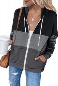 img 4 attached to Women'S Long Sleeve Zip-Up Hoodie Jacket Solid Color Sweatshirt Coat By Sidefeel