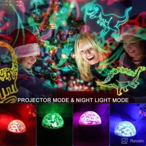 img 3 attached to Dinosaur Toys Night Light Projector: 2-in-1 Rotating Lamp with 17 Modes, Perfect Gifts for Boys Ages 2-10