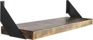 iron industrial shelf brackets - set of 2 flat angle & curved black floating shelves support - 6 inch logo