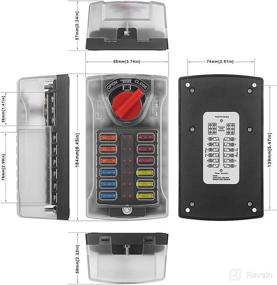 img 1 attached to 🚤 Jtron 12-Way Waterproof Boat Fuse Block with LED Warning Indicator - Damp-Proof Cover, Negative Bus Fuse Box Holder for Car Marine RV Truck DC 12-32V - Includes Fuses 5A 10A 15A 20A 25A