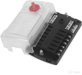 img 2 attached to 🚤 Jtron 12-Way Waterproof Boat Fuse Block with LED Warning Indicator - Damp-Proof Cover, Negative Bus Fuse Box Holder for Car Marine RV Truck DC 12-32V - Includes Fuses 5A 10A 15A 20A 25A