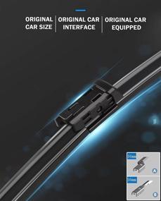 img 1 attached to 🧼 High-Quality Replacement Wiper Blades for VW Passat 2012-2018 Jetta 2011-2019 - 24"/19" Set of 2