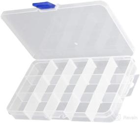 img 1 attached to 📦 MroMax PP Component Storage Box 170x100x23mm - Adjustable Container with 15 Removable Grids - Organize Electronic Components & Accessories - Transparent Color - Set of 2