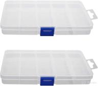 📦 mromax pp component storage box 170x100x23mm - adjustable container with 15 removable grids - organize electronic components & accessories - transparent color - set of 2 логотип