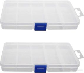 img 4 attached to 📦 MroMax PP Component Storage Box 170x100x23mm - Adjustable Container with 15 Removable Grids - Organize Electronic Components & Accessories - Transparent Color - Set of 2