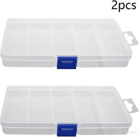 img 2 attached to 📦 MroMax PP Component Storage Box 170x100x23mm - Adjustable Container with 15 Removable Grids - Organize Electronic Components & Accessories - Transparent Color - Set of 2