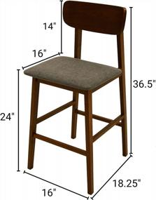 img 3 attached to Обновите свое обеденное пространство с помощью стульев Zenvida Mid Century с высотой стойки - набор из 2 элегантных мягких боковых стульев
