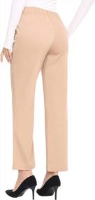 img 3 attached to AUQCO Women'S Stretch Slim Skinny Business Casual Office Pants | Straight Leg Dress Trousers