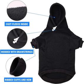 img 1 attached to Pet Clothes Dog Hoodie Sweater: Black Buffalo Plaid Warm and Soft Breathable Cozy Attire