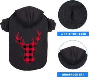 img 2 attached to Pet Clothes Dog Hoodie Sweater: Black Buffalo Plaid Warm and Soft Breathable Cozy Attire