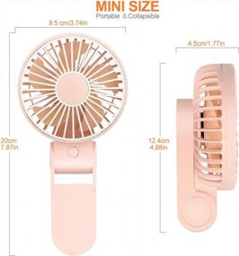 img 3 attached to USB Rechargeable Portable Handheld Mini Fan, 3 Speed Foldable Desk Fan With Battery Operated Hanging Personal Fan For Home Office Indoor And Outdoor Travel
