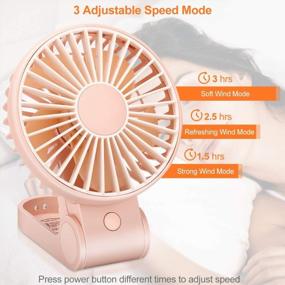img 1 attached to USB Rechargeable Portable Handheld Mini Fan, 3 Speed Foldable Desk Fan With Battery Operated Hanging Personal Fan For Home Office Indoor And Outdoor Travel