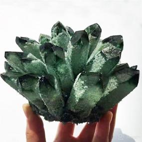 img 4 attached to 🔮 Natural Crystal Cluster Clear Quartz Green Ghost Amethyst Healing Ornament - MDYSC Mineral Cluster (1.1-1.32lb)