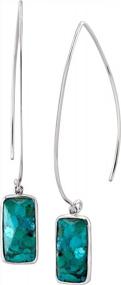 img 4 attached to Stunning Turquoise Oasis: Sterling Silver Drop Earrings By Silpada