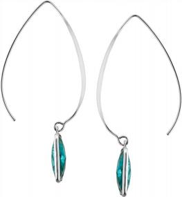 img 2 attached to Stunning Turquoise Oasis: Sterling Silver Drop Earrings By Silpada