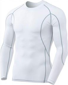 img 4 attached to Men'S UPF 50+ Long Sleeve Compression Shirts By TSLA - 1 Or 3 Pack, Perfect For Athletic Workouts & Water Sports!