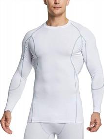 img 2 attached to Men'S UPF 50+ Long Sleeve Compression Shirts By TSLA - 1 Or 3 Pack, Perfect For Athletic Workouts & Water Sports!