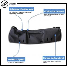 img 1 attached to Large Yoga Mat Bag & Carrier - Compact With Pockets, Fits Most Mats, Extra Wide, Adjustable Strap | YogaAddict