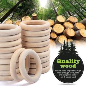 img 2 attached to 20Pcs Natural Wood Rings, HNYYZL Smooth Unfinished Wooden Ring Wood Circles For Craft, Ring Pendant And Connectors Jewelry Making, 6Cm/2.4Inch In Diameter