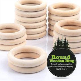img 1 attached to 20Pcs Natural Wood Rings, HNYYZL Smooth Unfinished Wooden Ring Wood Circles For Craft, Ring Pendant And Connectors Jewelry Making, 6Cm/2.4Inch In Diameter
