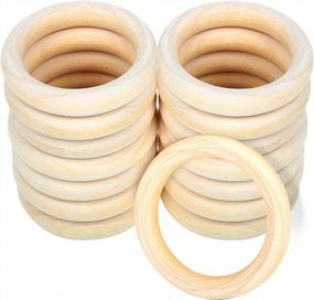 img 4 attached to 20Pcs Natural Wood Rings, HNYYZL Smooth Unfinished Wooden Ring Wood Circles For Craft, Ring Pendant And Connectors Jewelry Making, 6Cm/2.4Inch In Diameter