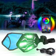 🔍 enhance your utv experience with kemimoto's rgb mirror: utv lighted side mirrors for can-am maverick x3, polaris rzr, pioneer & more! логотип