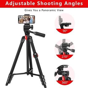 img 2 attached to 📷 55-Inch Tripod for iPhone and Sport Camera with Universal Phone Holder - Compatible with iOS/Android, Ideal for Selfies, Videos, Live Streaming, Vlogging, Facebook, TikTok