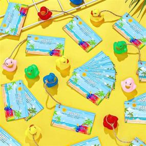 img 2 attached to 🦆 60 PCS You've Been Ducked Cards: Fun Rubber Duck Toys with String & Tags, Perfect for Car Decor, Parties, and Games - Assorted Colors, Summer Style