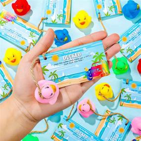 img 1 attached to 🦆 60 PCS You've Been Ducked Cards: Fun Rubber Duck Toys with String & Tags, Perfect for Car Decor, Parties, and Games - Assorted Colors, Summer Style