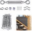 muzata 10set 1/8" cable railing kit hardware heavy duty turnbuckle m5 eye to eye for wood post wire rope stainless steel angle adjustable woodloft system deck stair 10 cable lines ck01,ca4 ca5 logo
