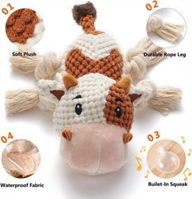 img 3 attached to Sedioso Cow Plush Toy: Fun & Durable Dog Toy For Large Breeds, Puppies, & Dogs Of All Sizes