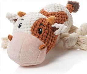 img 4 attached to Sedioso Cow Plush Toy: Fun & Durable Dog Toy For Large Breeds, Puppies, & Dogs Of All Sizes